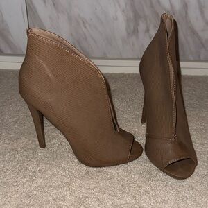 Elegant Brown Peep-Toe Heels